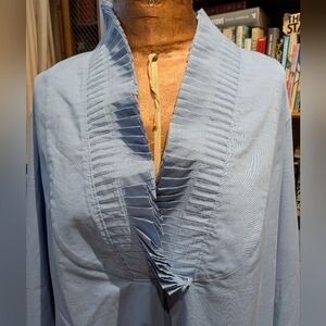 Soft Surroundings Pale Blue Pleated Shirt